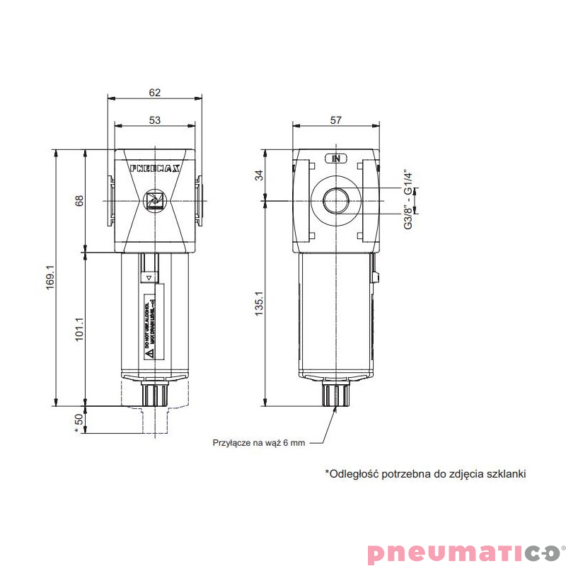 Filtr dokładny Pneumax T172BDA
