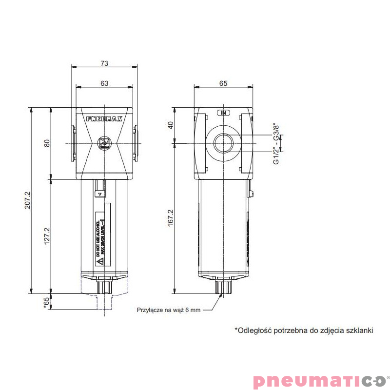 Filtr dokładny Pneumax T173BDA Filtr dokładny Pneumax T173BDA