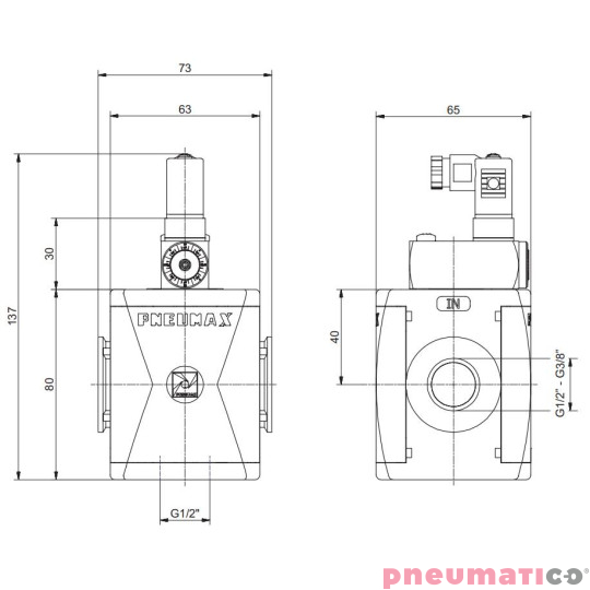 Zawór łagodnego startu Pneumax T173BAP Zawór łagodnego startu Pneumax T173BAP