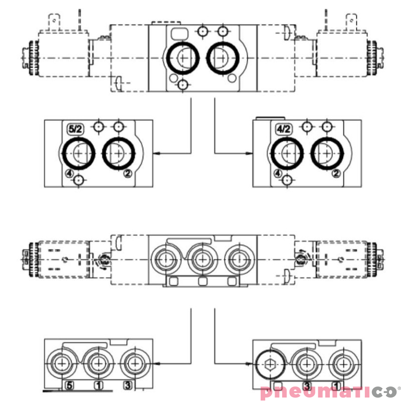 Elektrozawór 5/2 - 4/2 (zestaw uniwersalny) PNEUMAX T514.92.00.39.B09 24 VDC 2W Elektrozawór 5/2 - 4/2 (zestaw uniwersalny) PNEUMAX T514.92.00.39.B09 24 VDC 2W