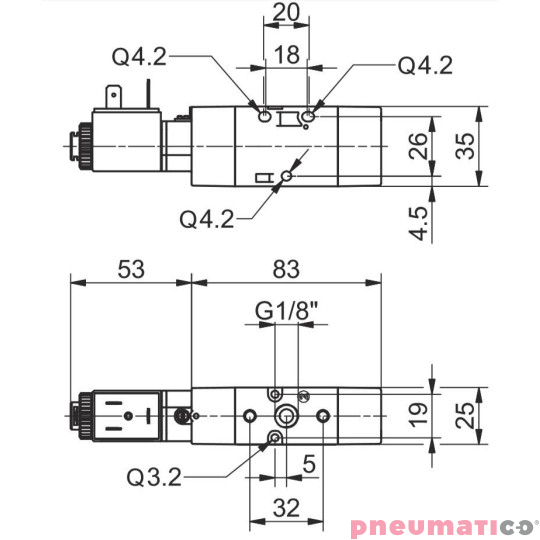 Zaw&oacute;r elektromagnetyczny - cewka sprężyna 3/2 PNEUMAX T488.32.0.1.M09 24 V DC