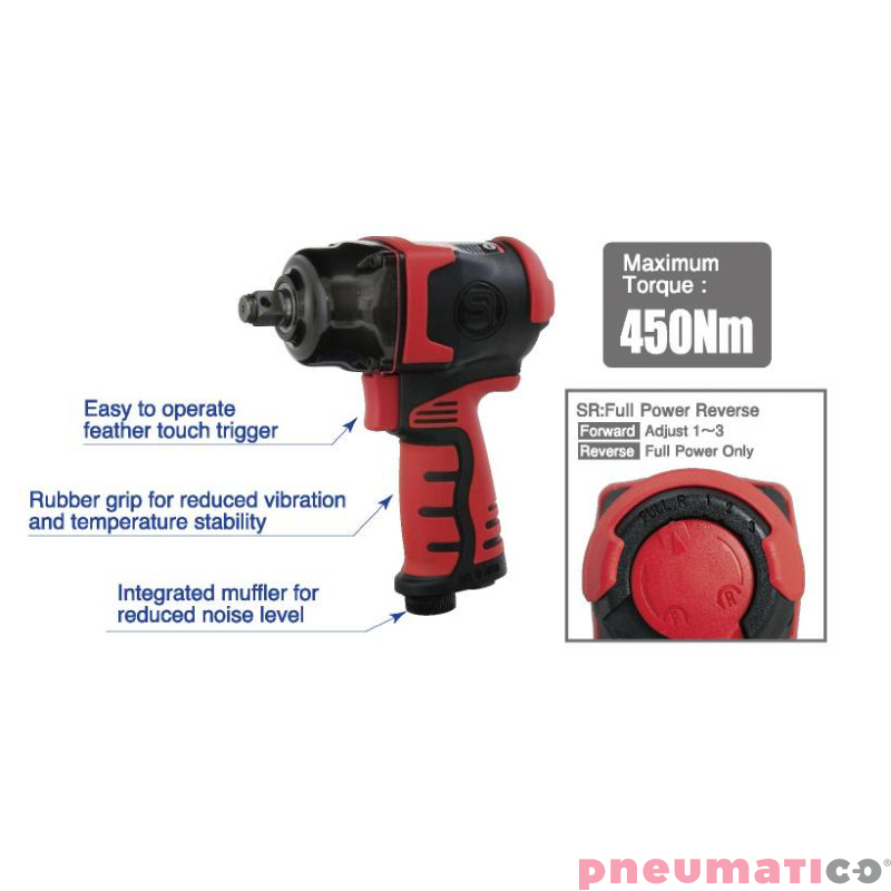 Klucz udarowy SHINANO SI-1610SR 1/2 550Nm