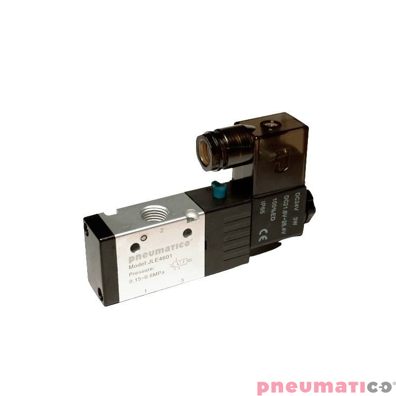 Elektrozaw&oacute;r PNEUMATICO 3/2 G1/8" 24V DC JLE2601-24VDC