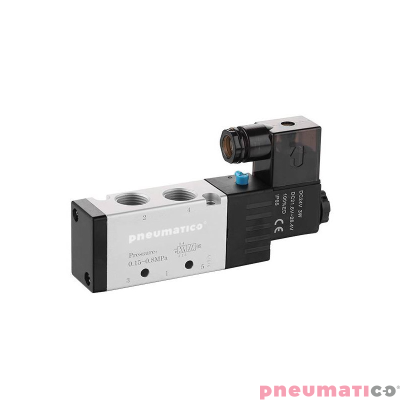 Elektrozawór PNEUMATICO 5/2 G1/8" 12V DC JLE2101-12VDC Elektrozawór PNEUMATICO 5/2 G1/8" 12V DC JLE2101-12VDC