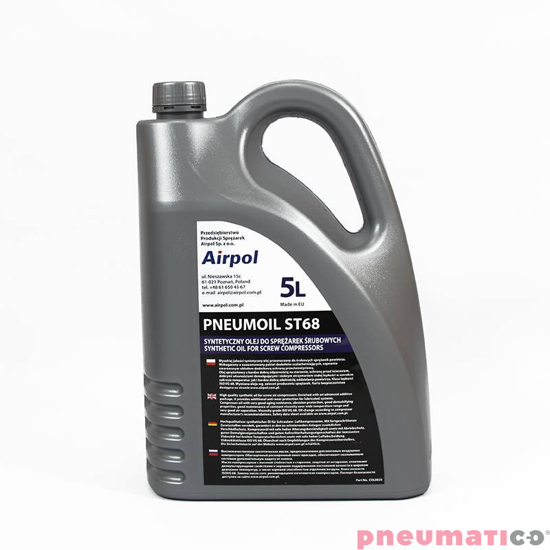 Olej syntetyczny AIRPOL Pneumoil ST68 5 litrów Olej syntetyczny AIRPOL Pneumoil ST68 5 litrów