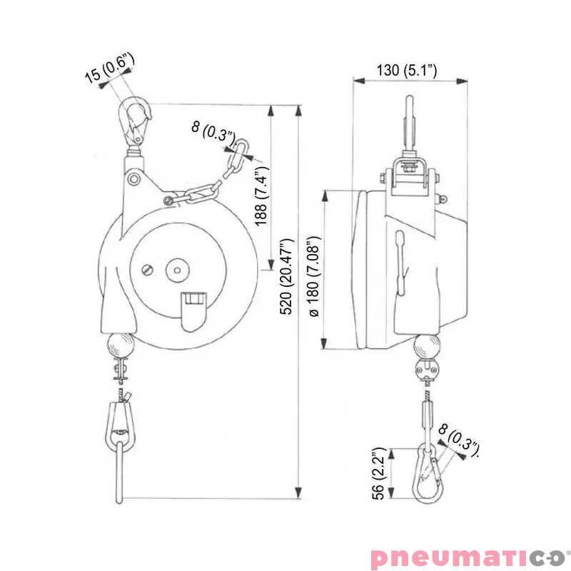 Balanser 5DF Desoutter 3-5 kg 2m 6158050110 Balanser 5DF Desoutter 3-5 kg 2m 6158050110