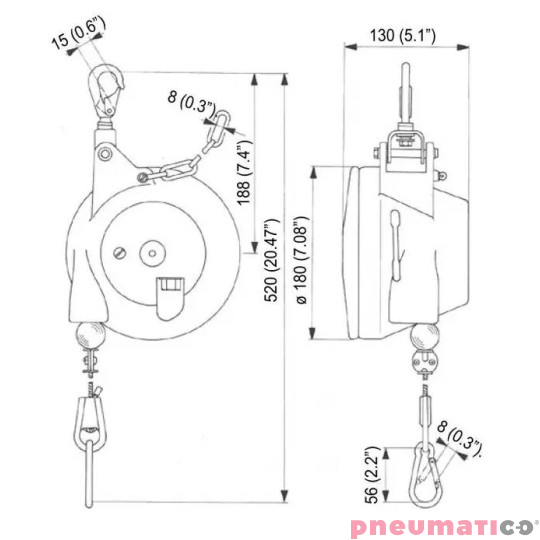 Balanser 14DF Desoutter 9-14 kg 2000mm 6158050140 Balanser 14DF Desoutter 9-14 kg 2000mm 6158050140