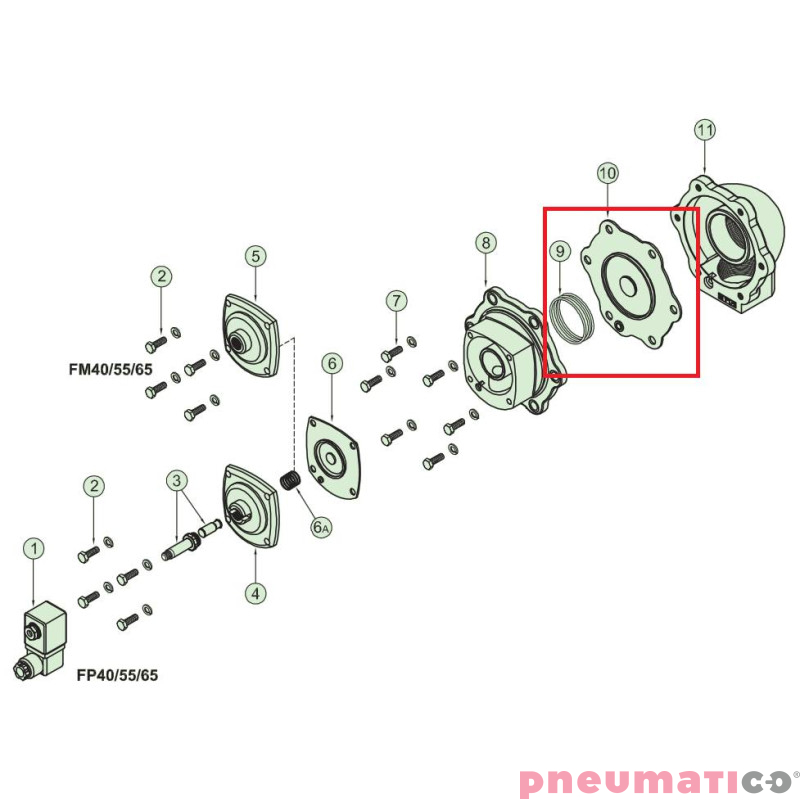 TURBO MEMBRANA DN40 NBR DP40/FP40 TRM40