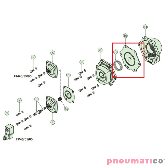 TURBO MEMBRANA DN40 NBR DP40/FP40 TRM40