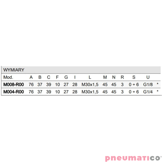 REDUKTOR SERII M G1/8 ZAKRES REGULACJI 0,5-10 BAR Z ODPOWIETRZENIEM CAMOZZI M008-R00 REDUKTOR SERII M G1/8 ZAKRES REGULACJI 0,5-10 BAR Z ODPOWIETRZENIEM CAMOZZI M008-R00