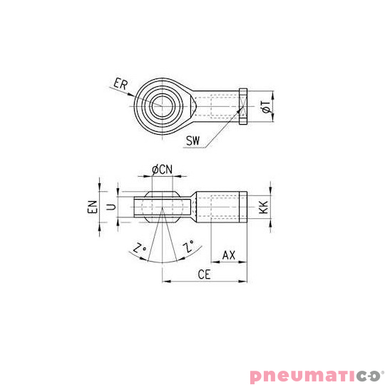 KOŃCÓWKA KULISTA TŁOCZYSKA M20X1,5 STAL OCYNKOWANA CAMOZZI GA-80-100 KOŃCÓWKA KULISTA TŁOCZYSKA M20X1,5 STAL OCYNKOWANA CAMOZZI GA-80-100