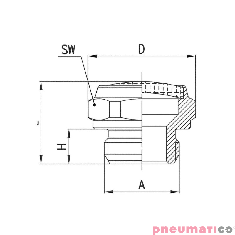Tłumik hałasu serii 2901 G1/8"-Z płaski CAMOZZI 2901-18 Tłumik hałasu serii 2901 G1/8"-Z płaski CAMOZZI 2901-18