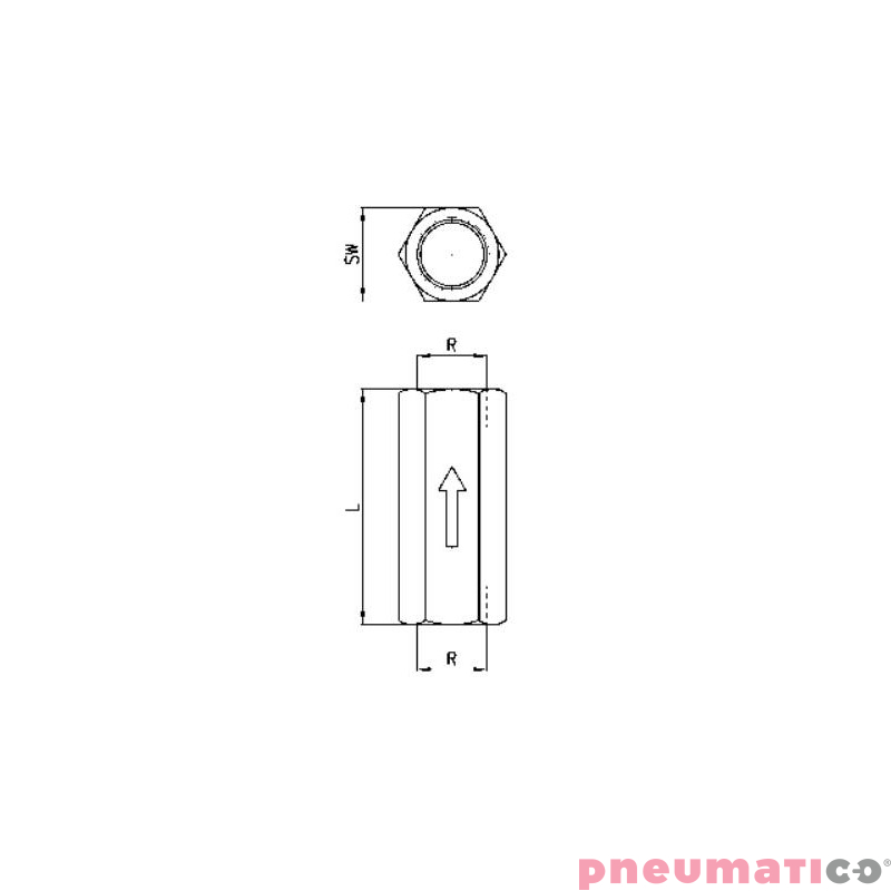 ZAWÓR ZWROTNY JEDNOKIERUNKOWY 2xWW G1/8" CAMOZZI VNR-210-18 ZAWÓR ZWROTNY JEDNOKIERUNKOWY 2xWW G1/8" CAMOZZI VNR-210-18