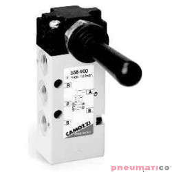 ZAWÓR 5/2 BISTABILNY GNIAZDA G1/8" RĘCZNY, DŹWIGNIA CAMOZZI 358-900