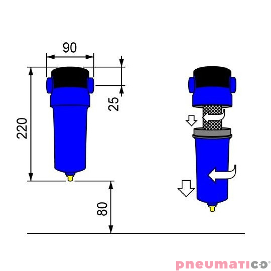 Separator cyklonowy SA0010 OMI 1/2"