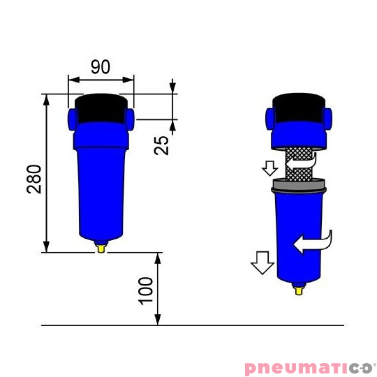 Separator cyklonowy SA0030 OMI  3/4"