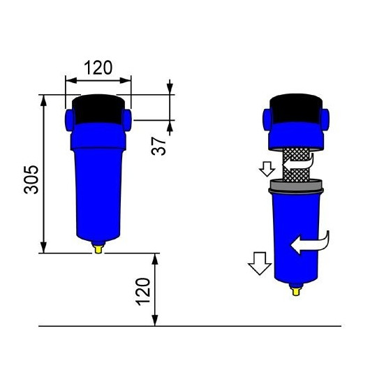 Separator cyklonowy SA0050 OMI  1"