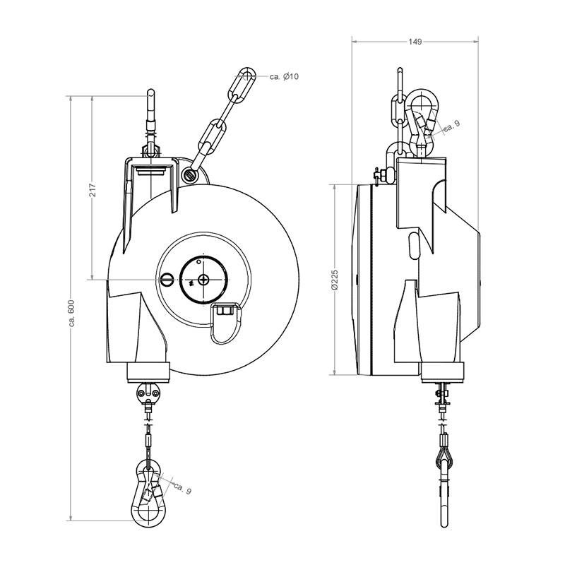 Balanser linkowy Carl Stahl Kromer 75.0-90.0kg 2000mm 7241080136