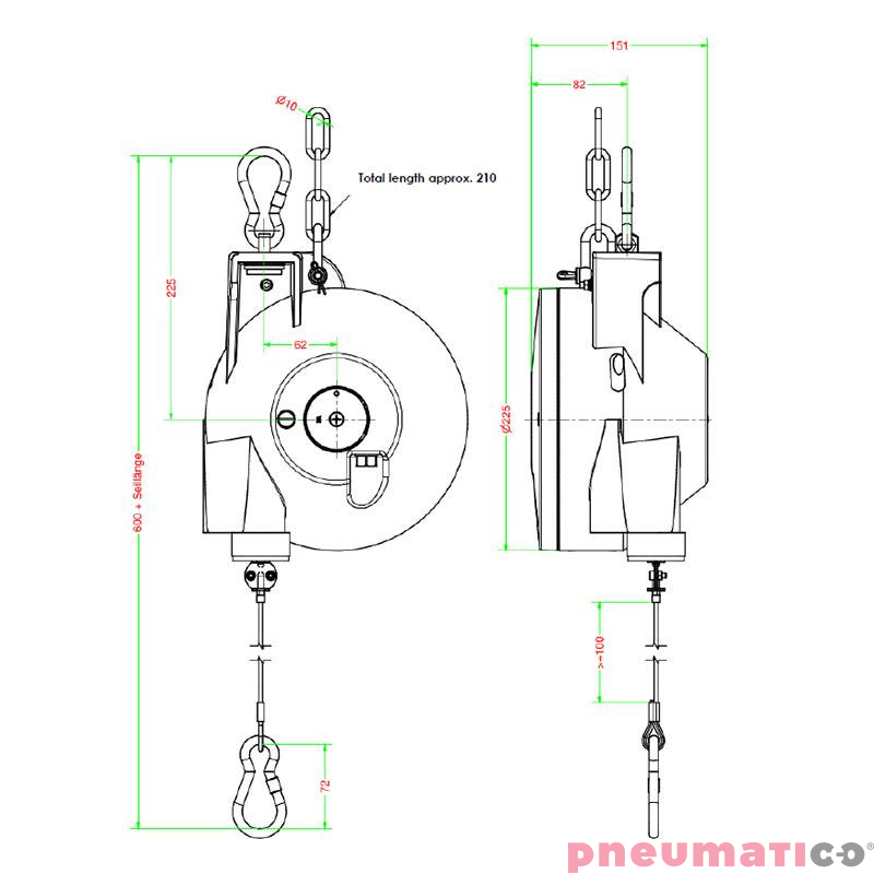 Balanser linkowy Carl Stahl Kromer ATEX 35.0-45.0kg 2000mm 7235EX0003 Balanser linkowy Carl Stahl Kromer ATEX 35.0-45.0kg 2000mm 7235EX0003