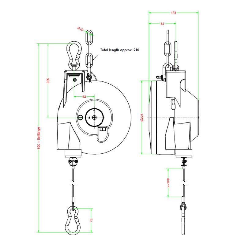 Balanser linkowy Carl Stahl Kromer ATEX 45.0-55.0kg 2000mm 7235EX0004 Balanser linkowy Carl Stahl Kromer ATEX 45.0-55.0kg 2000mm 7235EX0004