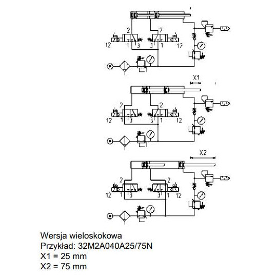 Siłownik ISO 21287 serii 32 O100 podw&oacute;jnego działania CAMOZZI 32F2A100A050