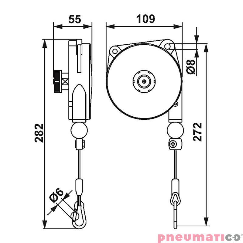 Balanser linkowy 9301 TECNA 0,4-1,0kg 1600mm Balanser linkowy 9301 TECNA 0,4-1,0kg 1600mm