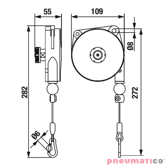 Balanser linkowy 9300 TECNA 02-05kg 1600mm
