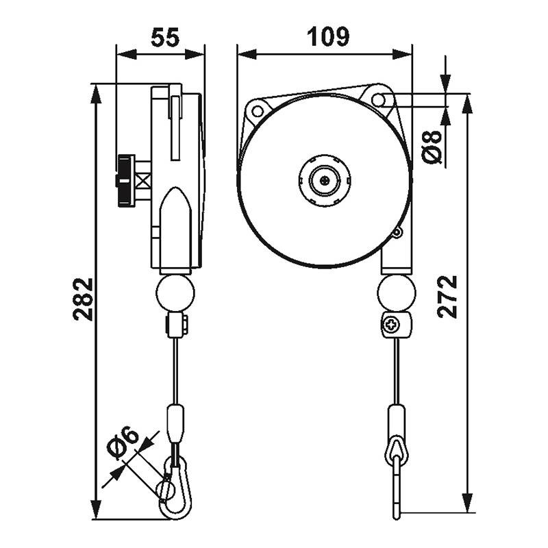 Balanser linkowy 9310 TECNA 0,2-0,5kg 1600mm Balanser linkowy 9310 TECNA 0,2-0,5kg 1600mm