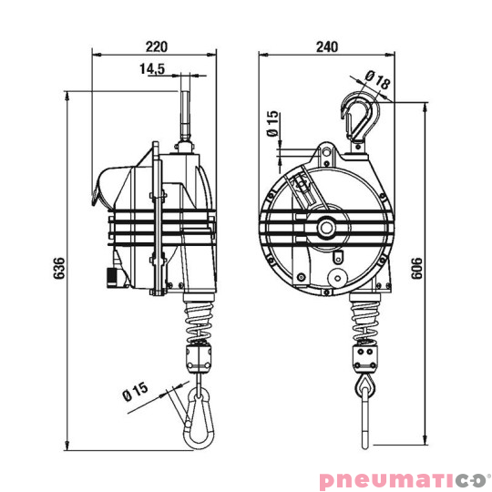 Balanser linkowy 9364 TECNA 25-30kg 2000mm