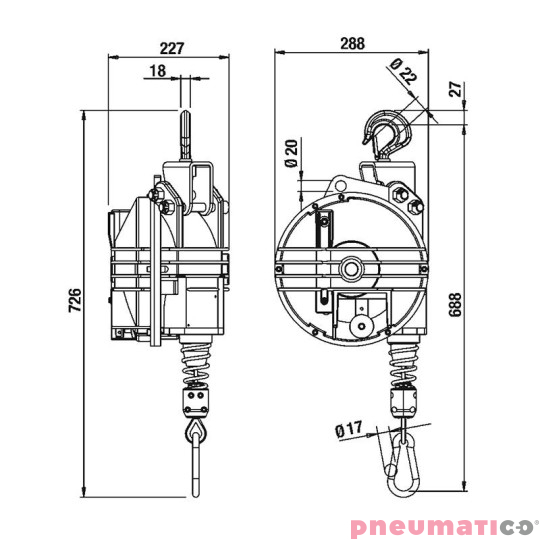  Balanser linkowy 9433 TECNA 25-35kg 3000mm