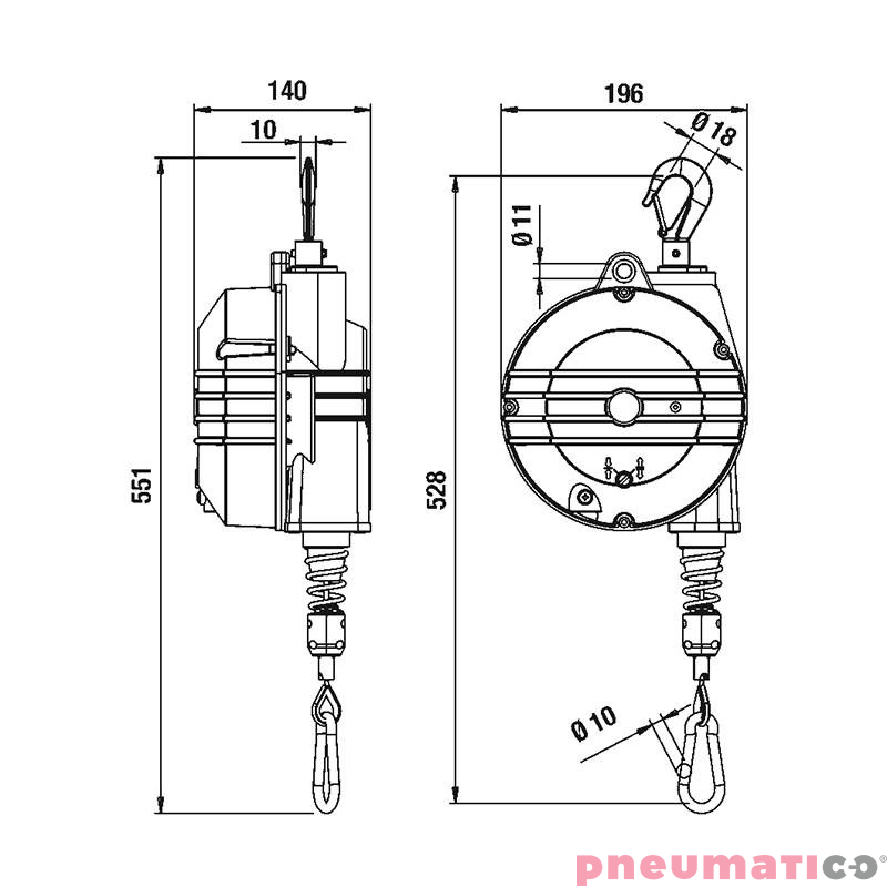 Balanser linkowy 9359AX TECNA 22-25 kg 2000mm