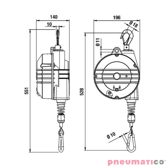 Balanser linkowy 9359AX TECNA 22-25 kg 2000mm