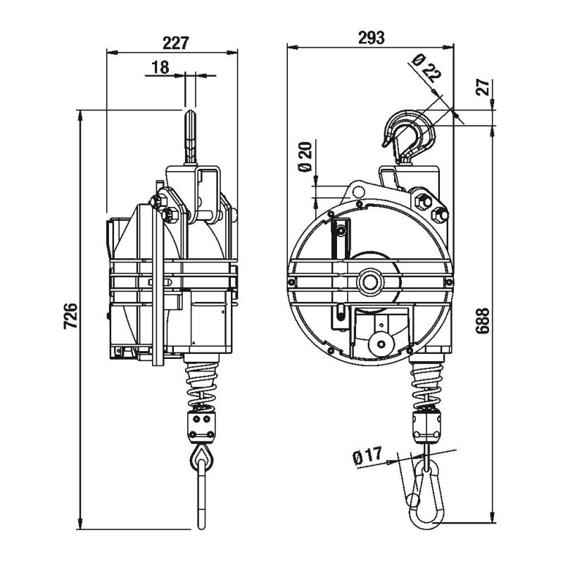 Balanser linkowy TECNA 9403G.B1 30-40kg 2500mm Balanser linkowy TECNA 9403G.B1 30-40kg 2500mm