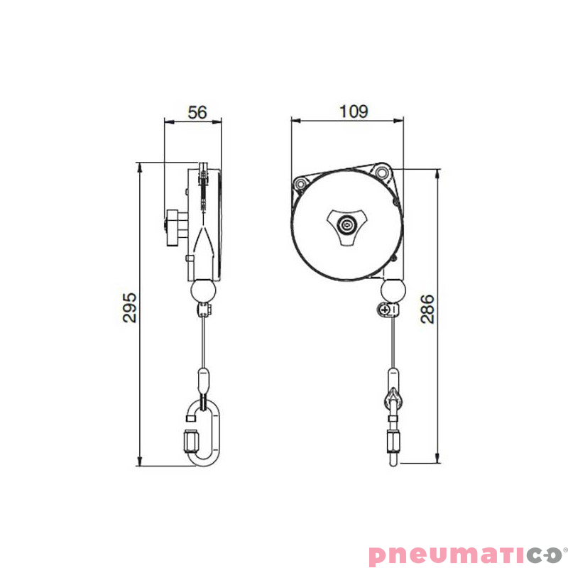 Balanser linkowy X-LIGHT.3 TECNA 2-3kg 2500mm Balanser linkowy X-LIGHT.3 TECNA 2-3kg 2500mm