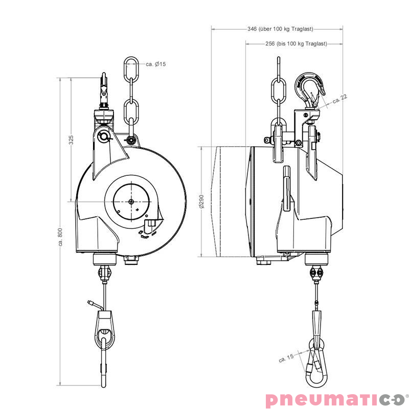 Balanser linkowy Carl Stahl Kromer 25.0-35.0kg 3000mm Balanser linkowy Carl Stahl Kromer 25.0-35.0kg 3000mm