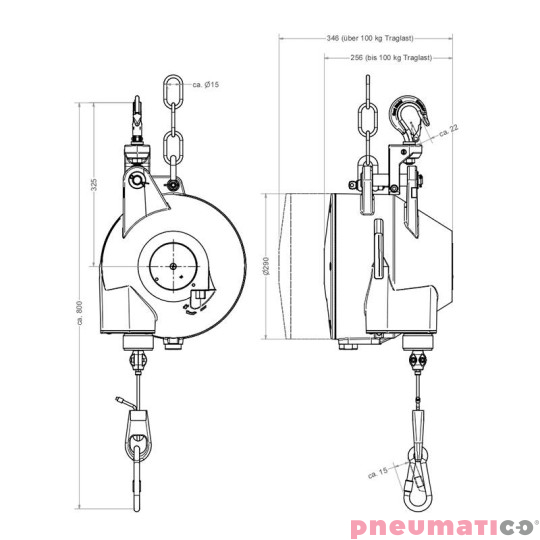 Balanser linkowy Carl Stahl Kromer 25.0-35.0kg 3000mm Balanser linkowy Carl Stahl Kromer 25.0-35.0kg 3000mm