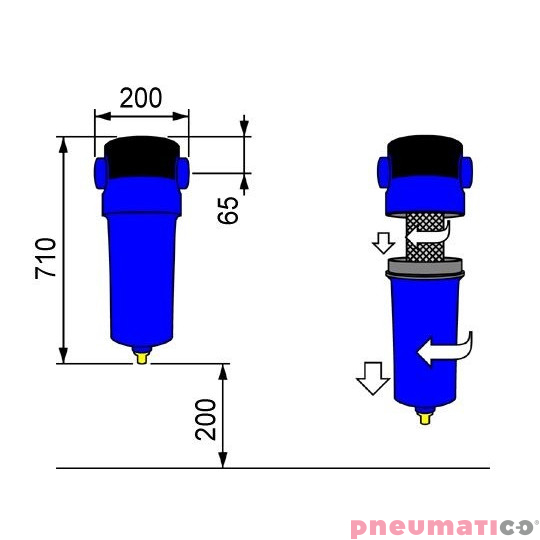 Separator cyklonowy SA0450 OMI 3"