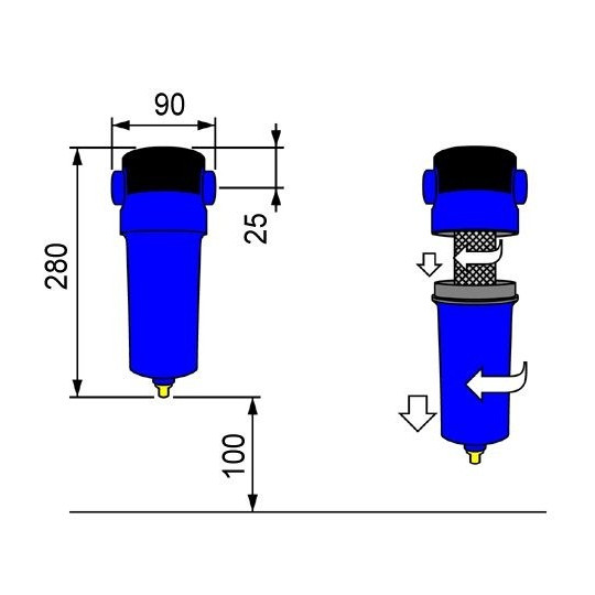 Filtr powietrza OMI F0030QF 3/4 Filtr powietrza OMI F0030QF 3/4