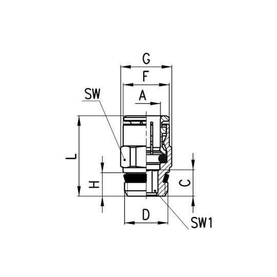 Złączka prosta serii S6510 O6 G1/8-Z CAMOZZI S6510-6-18
