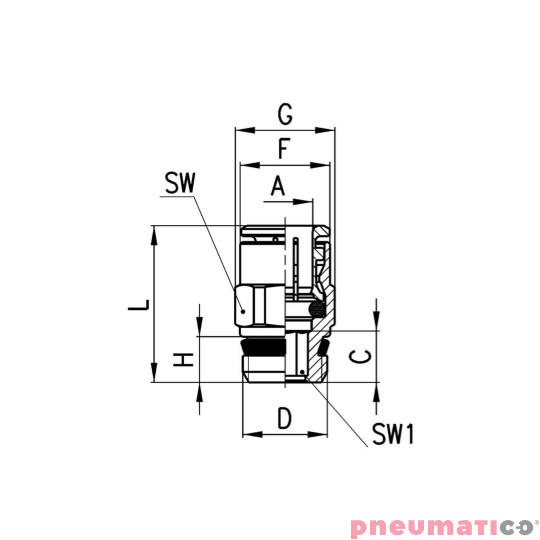 Złączka prosta serii S6510 O6 G1/8-Z CAMOZZI S6510-6-18