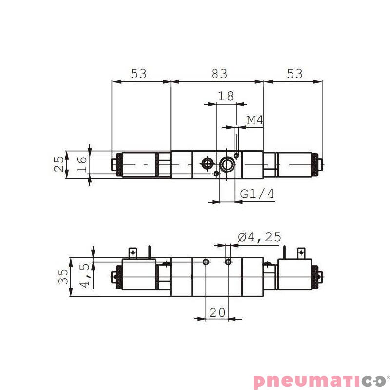 Elektrozaw&oacute;r Pneumax ECO G1/4 484.32.0.0.M57 24V