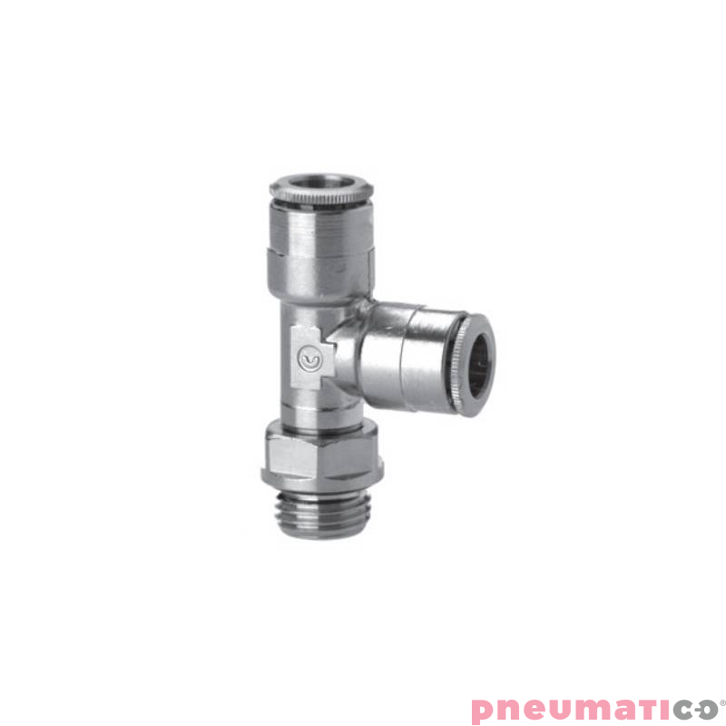 Tr&oacute;jnik wtykowy boczny serii 6442 6 mm G1/4" CAMOZZI 6442-6-14