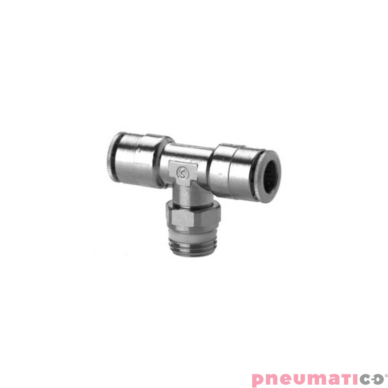 Trójnik wtykowy typu T serii S6430 8 mm G1/8" CAMOZZI S6430-8-18 Trójnik wtykowy typu T serii S6430 8 mm G1/8" CAMOZZI S6430-8-18