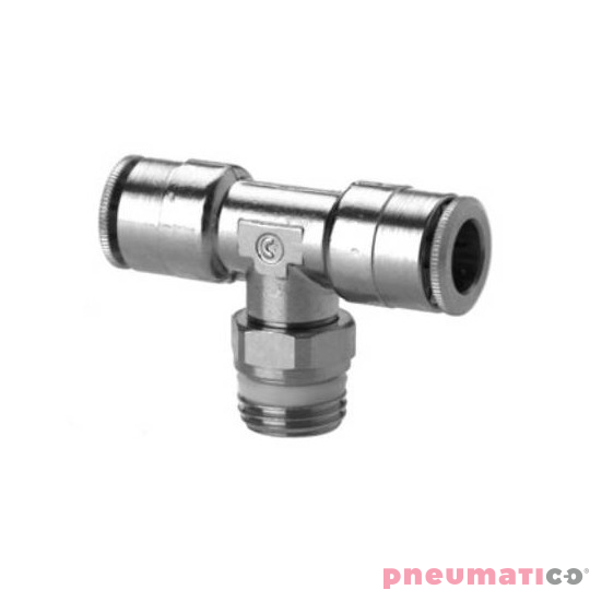 Trójnik wtykowy typu T serii S6430 8 mm G1/4" CAMOZZI S6430-8-14 Trójnik wtykowy typu T serii S6430 8 mm G1/4" CAMOZZI S6430-8-14