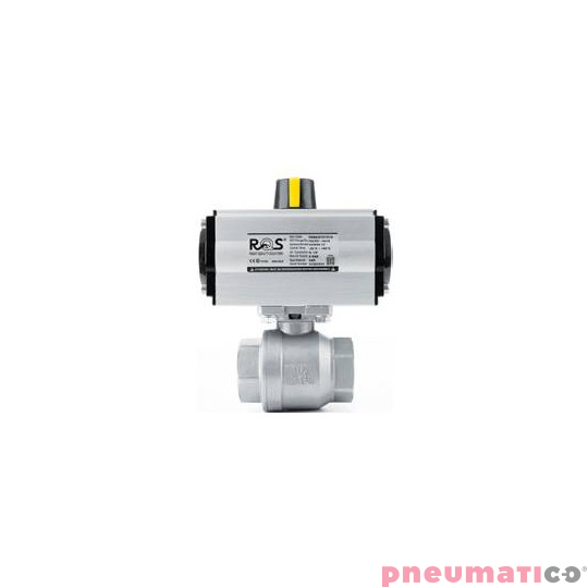 Zaw&oacute;r kulowy - dwudrogowy 2-częściowy z kołnierzem ISO 5211 TYP BV201 z napędem dwustronnego działania PDA PDBV201 FG16 S6R