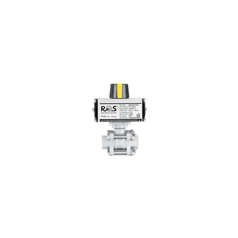 Zaw&oacute;r kulowy - dwudrogowy 3-częściowy z kołnierzem ISO 5211 TYP BV301 z napędem jednostronnego działania - PSR PSBV301 FG16 S6P