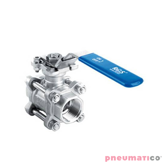 Zawór kulowy - dwudrogowy 3-częściowy z kołnierzem ISO 5211 TYP BV301 FG16 S6P Zawór kulowy - dwudrogowy 3-częściowy z kołnierzem ISO 5211 TYP BV301 FG16 S6P