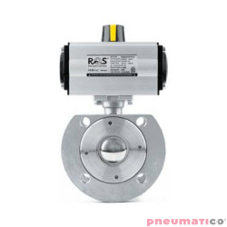 Zaw&oacute;r kulowy - kołnierzowy "WAFER" TYP BV211 z napędem dwustronnego działania - PDA PDBV211 P100 S6R