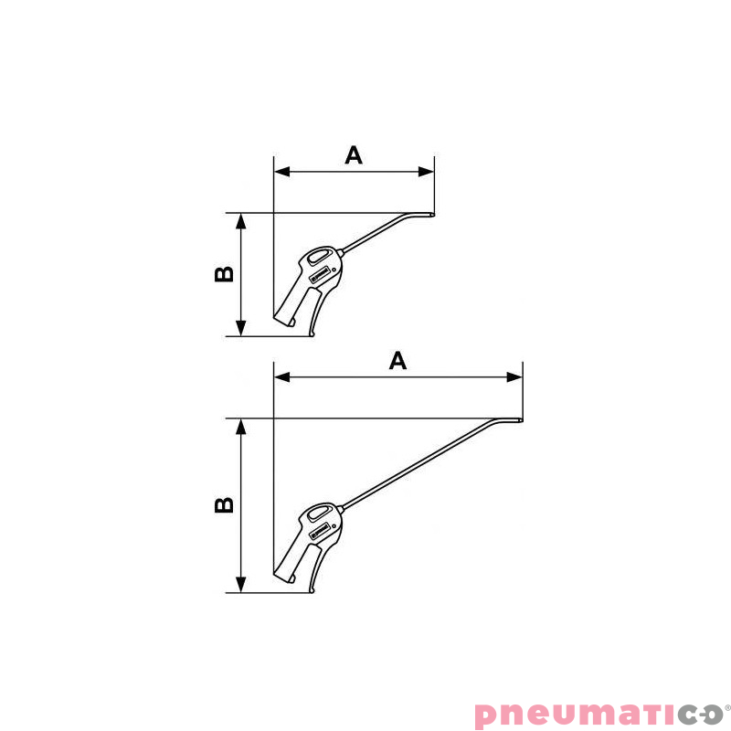 Pistolet do przedmuchu z metalową dyszą Prevost 27102MB20 50 cm Pistolet do przedmuchu z metalową dyszą Prevost 27102MB20 50 cm