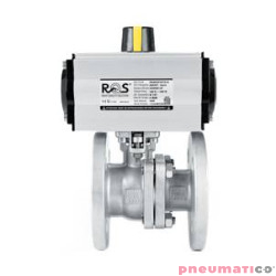 Zaw&oacute;r kulowy - kołnierzowy 2-częściowy TYP BV222 z napędem jednostronnego działania - PSR PSBV222 P100 S6P